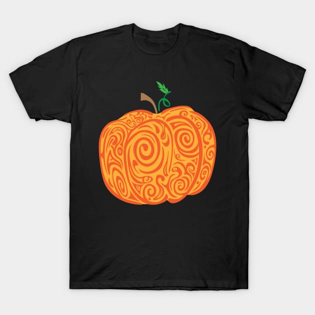 Doodle Pumpkin, colored T-Shirt by Designs by Darrin